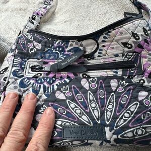 Vera Bradley Black, blue and Purple Patterned purse with matching wallet